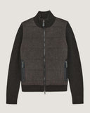 Quilted Cashmere Zip Jacket in Charcoal Grey