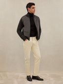 Quilted Cashmere Zip Jacket in Charcoal Grey