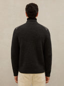 Quilted Cashmere Zip Jacket in Charcoal Grey